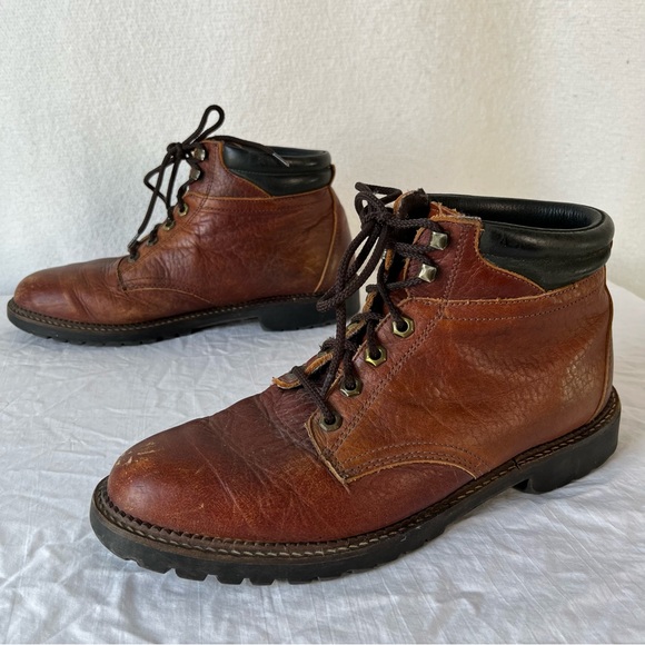 H.S. Trask Bison Leather mens brown lace up boots size 9.5 wide - Picture 16 of 16